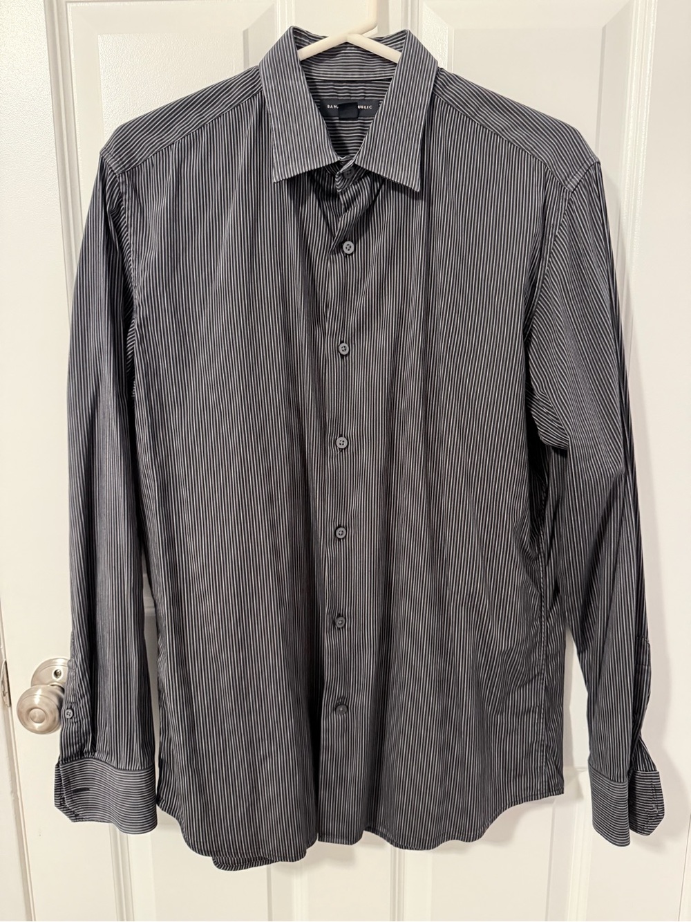 Banana Republic Slim Fit Striped Shirt - Brown, Black & White